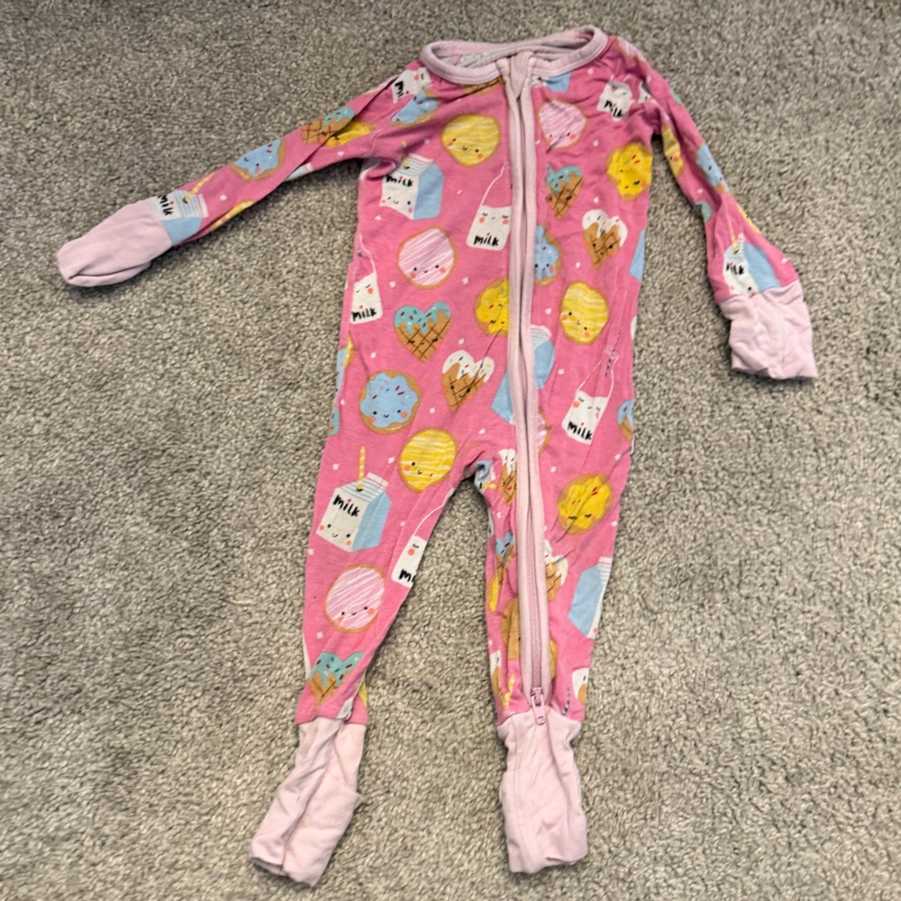 Little Sleepies Pink Popsicle Print Kids Footie